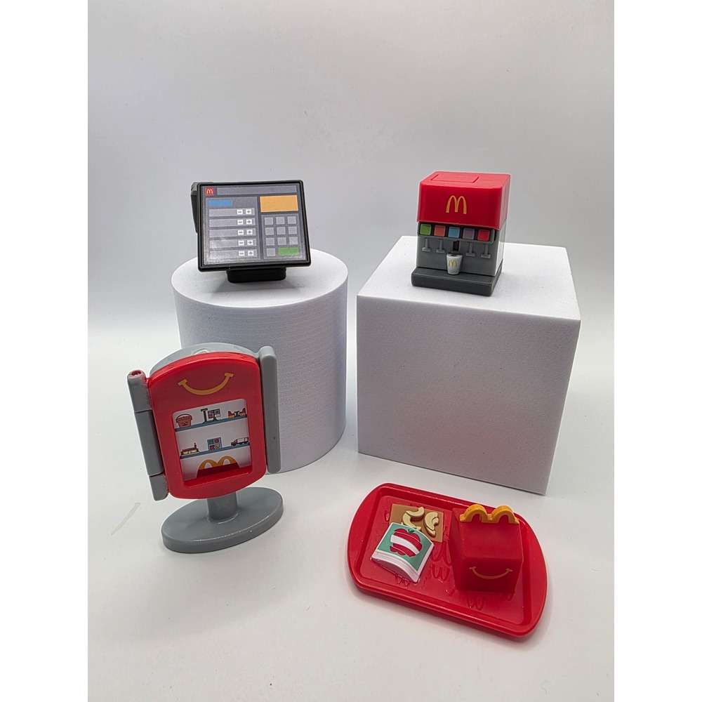 Lil McDonalds Restaurant Pretend Play Toy Set Register Soda Machine Menu Tray
